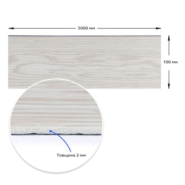 Молдинг вініловий самоклеючий матовий 5000*100*2мм (D) SW-00001794 991943887 фото