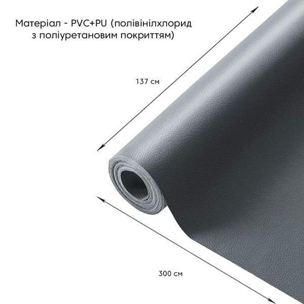 Самоклеюча екошкіра у рулоні 1.37*3m*0.5mm DEEP GREY (D) SW-00001340 991943760 фото