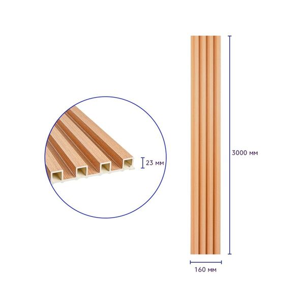Декоративная стеновая рейка ольха 3000*160*23мм (D) SW-00001539 991943632 фото