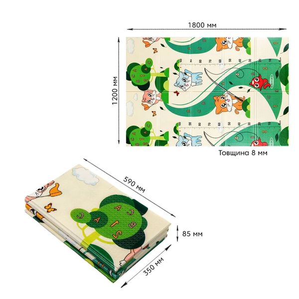 Дитячий складаний розвиваючий термокилимок 120х180х0,8см "Кошенята на риболовлі | Цуценята" (275) SW-00001318 991943352 фото