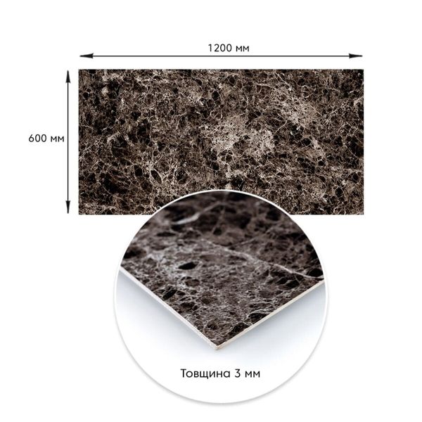 Декоративная ПВХ плита серый темно-серый мрамор 0,6*1,2мх3мм SW-00002271- 991944044 фото