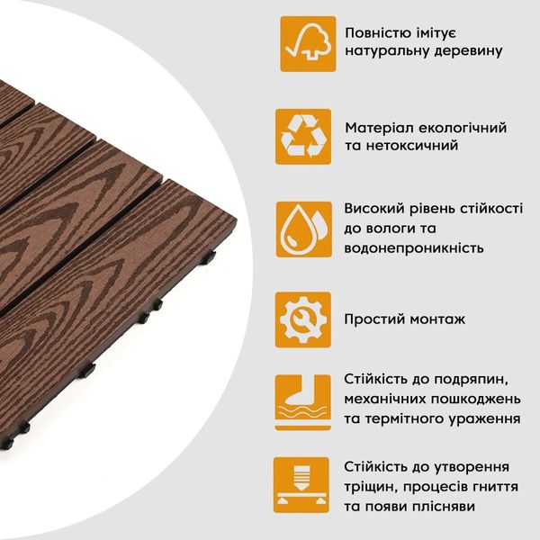 Композитная плитка WPC кедр 30*30CM*2СM (D) SW-00001705 991943773 фото