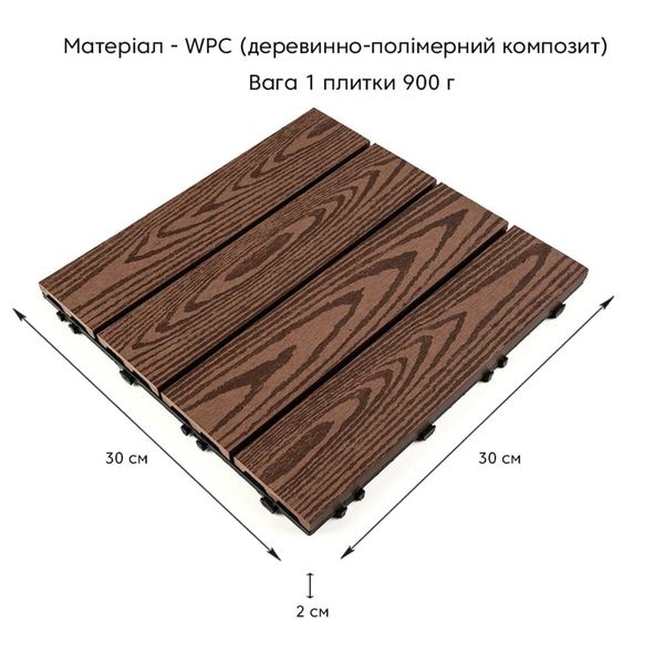 Композитна плитка WPC кедр 30*30CM*2СM (D) SW-00001705 991943773 фото