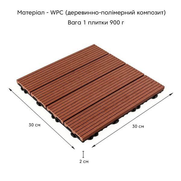 Композитна плитка WPC тик 30*30CM*2СM (D) SW-00001712 991943776 фото