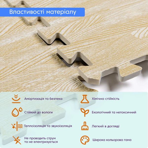 Пол пазл - модульное напольное покрытие 600x600x10мм песочное дерево (МР14) SW-00000648 991942851 фото