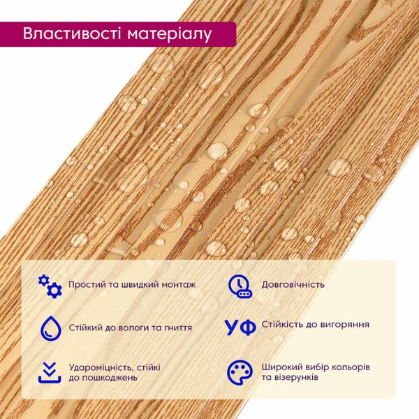 Декоративна рейка WPC стінова сосна 3000*150*9мм (D) SW-00001867 991943940 фото