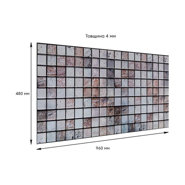Декоративная ПВХ панель мозаика под бежевый мрамор 960х480х4мм SW-00001433 991943537 фото