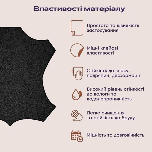 Самоклеющая экокожа в рулоне 1.37*3m*0.5mm BLACK (D) SW-00001413 991943762 фото